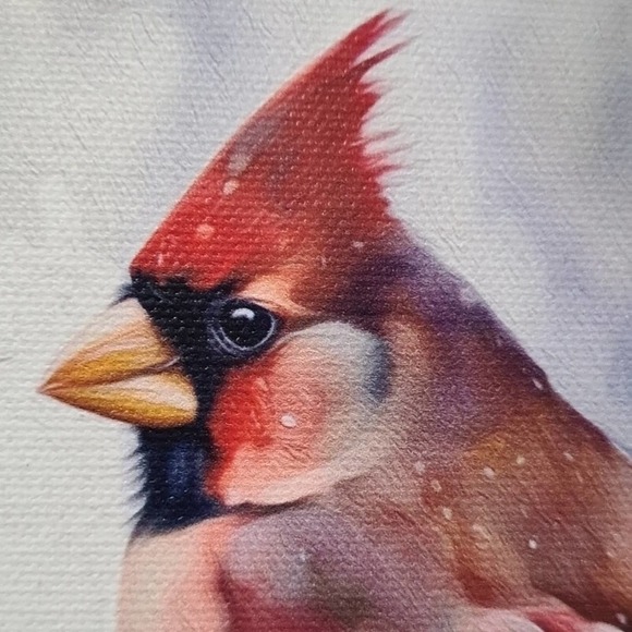 Northern Red Cardinal with Female Love Birds Hanging‎ Canvas Watercolor - Picture 4 of 7